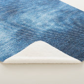 Blauwe denim jeans textuur sherpa deken (3/4)