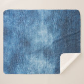 Blauwe denim jeans textuur sherpa deken (Voorkant (horizontaal))