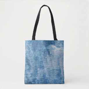 Blauwe denim jeans textuur tote bag