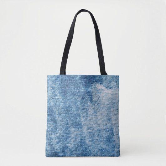 Blauwe denim jeans textuur tote bag (Voorkant)