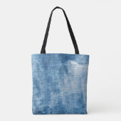 Blauwe denim jeans textuur tote bag (Achterkant)