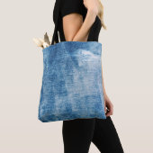 Blauwe denim jeans textuur tote bag (Dichtbij)