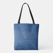 Blauwe denim jeans tote bag (Achterkant)