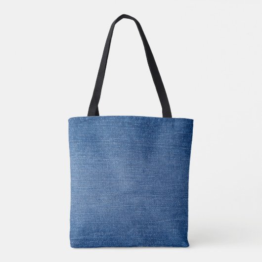 Blauwe denim jeans tote bag (Achterkant)