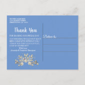 Blauwe denim, kant en voorkanten aankondigingskaart (Achterkant)