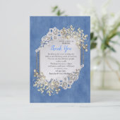 Blauwe denim, kant en voorkanten RSVP kaartje (Staand voorkant)