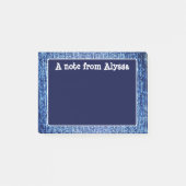 Blauwe denim Kijk op persoonlijke titel plaatsen O Post-it® Notes (Voorkant)