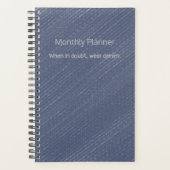 Blauwe Denim Maandelijkse Planner (Voorkant)