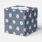 Blauwe denim met madeliefjes bedankdoosjes (Achterkant)