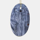 Blauwe denim ~ sierding keramisch ornament (Rechts)