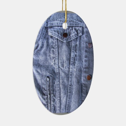 Blauwe denim ~ sierding keramisch ornament (Rechts)