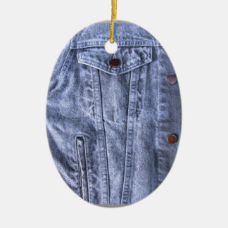 Blauwe denim ~ sierding keramisch ornament