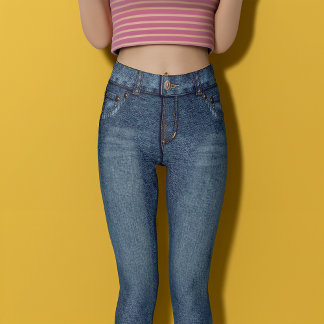 Blauwe denim skinny jeans leggings