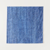 Blauwe denim stof materiaal textuur wandkleed (Voorkant (horizontaal))