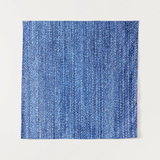 Blauwe denim stof materiaal textuur wandkleed (Voorkant (horizontaal))