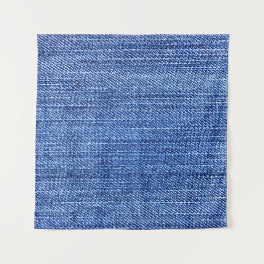 Blauwe denim stof materiaal textuur wandkleed (Voorkant)