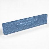 Blauwe denim stof textuur naambordje