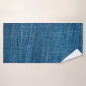 Blauwe denim textuur, Bluejeans textuur Badhanddoek (Badhanddoek)