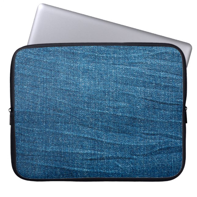 Blauwe denim textuur, Bluejeans textuur Laptop Sleeve (Voorkant)
