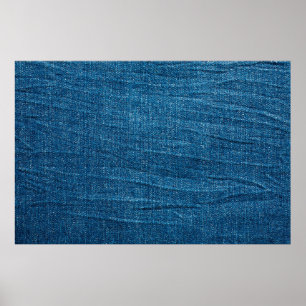 Blauwe denim textuur, Bluejeans textuur Poster