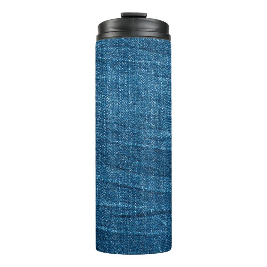 Blauwe denim textuur, Bluejeans textuur Thermosbeker (Voorkant)