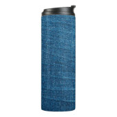 Blauwe denim textuur, Bluejeans textuur Thermosbeker (Gedraaid links)