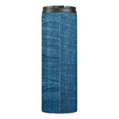Blauwe denim textuur, Bluejeans textuur Thermosbeker (Achterkant)