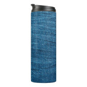 Blauwe denim textuur, Bluejeans textuur Thermosbeker (Geroteerd rechts)