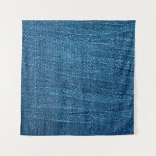 Blauwe denim textuur, Bluejeans textuur Wandkleed