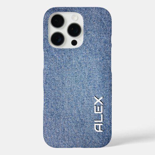 Blauwe denim textuur – Classic Fabric Pattern Case-Mate iPhone Case (Achterkant)