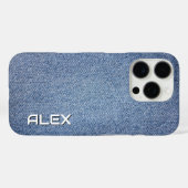 Blauwe denim textuur – Classic Fabric Pattern Case-Mate iPhone Case (Achterkant (horizontaal))