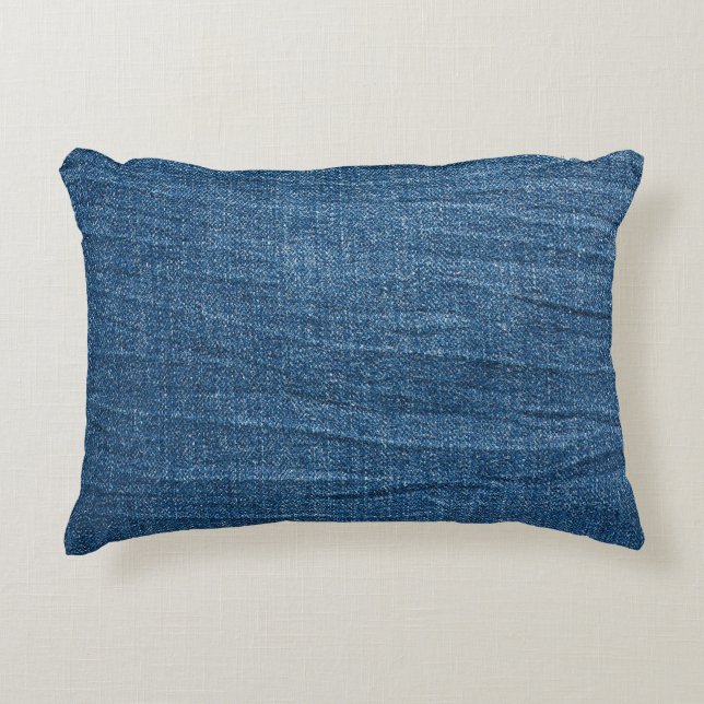 Blauwe denim textuur: klassieke jeans. accent kussen (Voorkant)