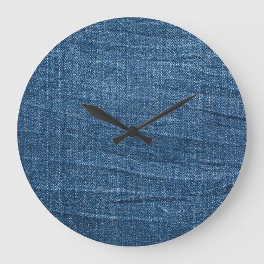 Blauwe denim textuur: klassieke jeans. grote klok (Voorkant)