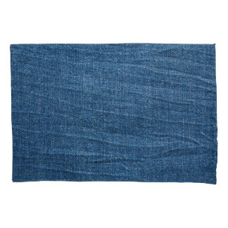Blauwe denim textuur: klassieke jeans. kussensloop