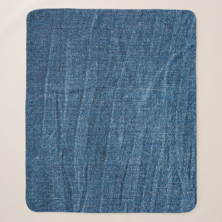Blauwe denim textuur: klassieke jeans. sherpa deken