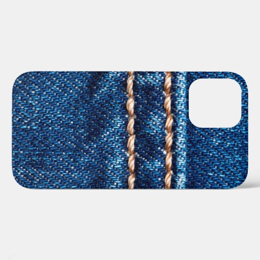 Blauwe denim textuur met naaisteek, jans Case-Mate iPhone case (Achterkant (horizontaal))