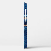 Blauwe denim textuur met naaisteek, jans Case-Mate iPhone case (Achterkant / Links)