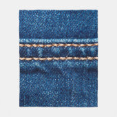 Blauwe denim textuur met naaisteek, jans fleece deken (Voorkant)