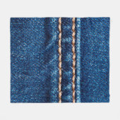 Blauwe denim textuur met naaisteek, jans fleece deken (Voorkant (Horizontaal))