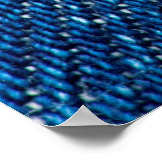 Blauwe denim textuur met naaisteek, jans poster (Hoek)