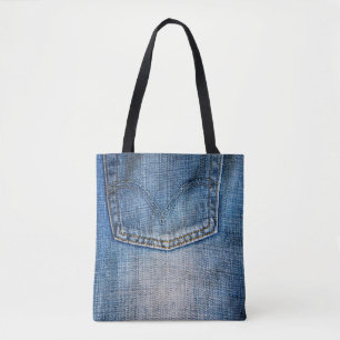 Blauwe denim tote bag
