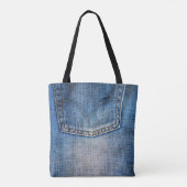 Blauwe denim tote bag (Achterkant)