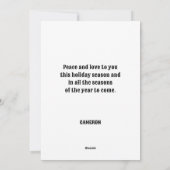 Blauwe Denim Tree Winter Scene Patchwork Feestdagenkaart (Achterkant)