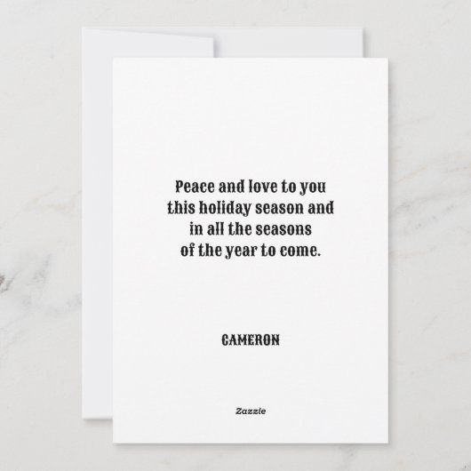 Blauwe Denim Tree Winter Scene Patchwork Feestdagenkaart (Achterkant)