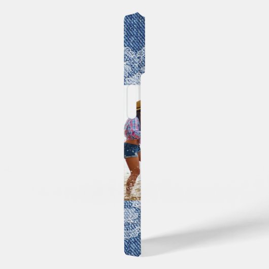 Blauwe denim witte foto familie Case-Mate iPhone case (Achterkant / Rechts)