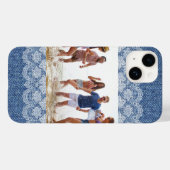 Blauwe denim witte foto familie Case-Mate iPhone case (Achterkant (horizontaal))