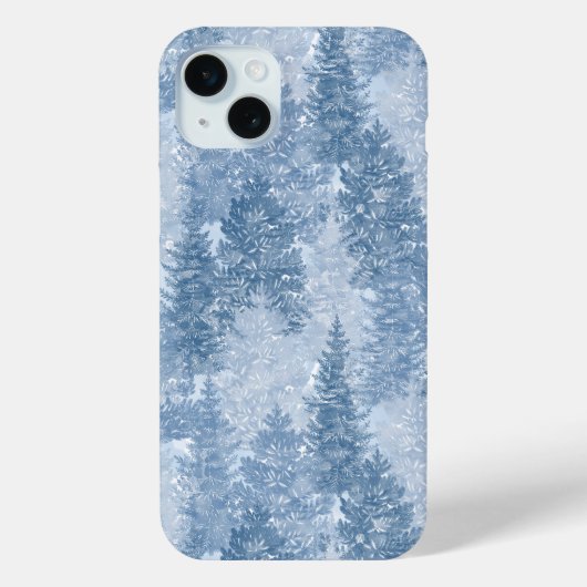 blauwe dennenbomen Case-Mate iPhone case (Achterkant)