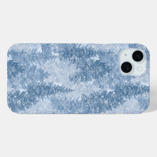 blauwe dennenbomen Case-Mate iPhone case (Achterkant (horizontaal))