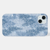 blauwe dennenbomen iPhone hoesje (Achterkant horizontaal)