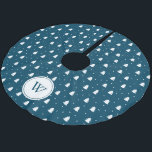 Blauwe dennenbomen patroon aangepaste familie mono kerstboom rok<br><div class="desc">Blauwe Pine Bomen Patroon Aangepaste Familie Monogram Kerstmis Ontwerp.</div>